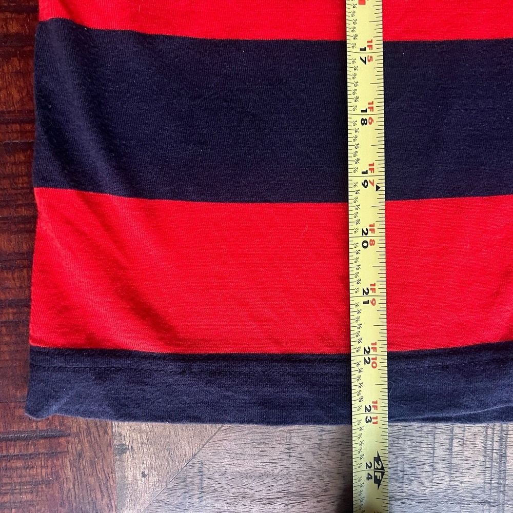 Tory Sport Sz S Womens Crewneck T-Shirt Red Navy Stripes Casual Preppy Heart - Picture 11 of 11